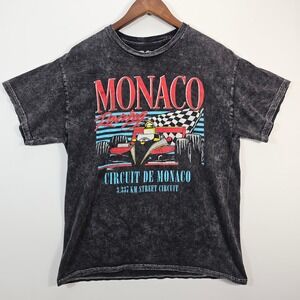 Seattle Cotton Works Monaco Racing Graphic Tee Mineral Wash Black Large SCW